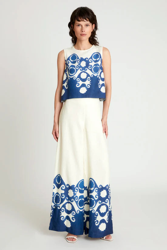 Pantalón recto estampado Goa