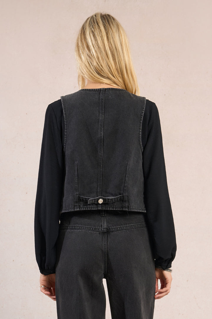 CHALECO DENIM NEGRO