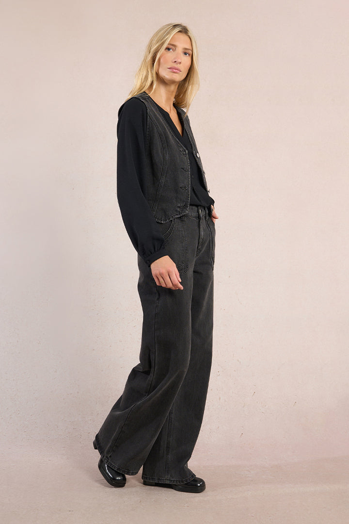 CHALECO DENIM NEGRO