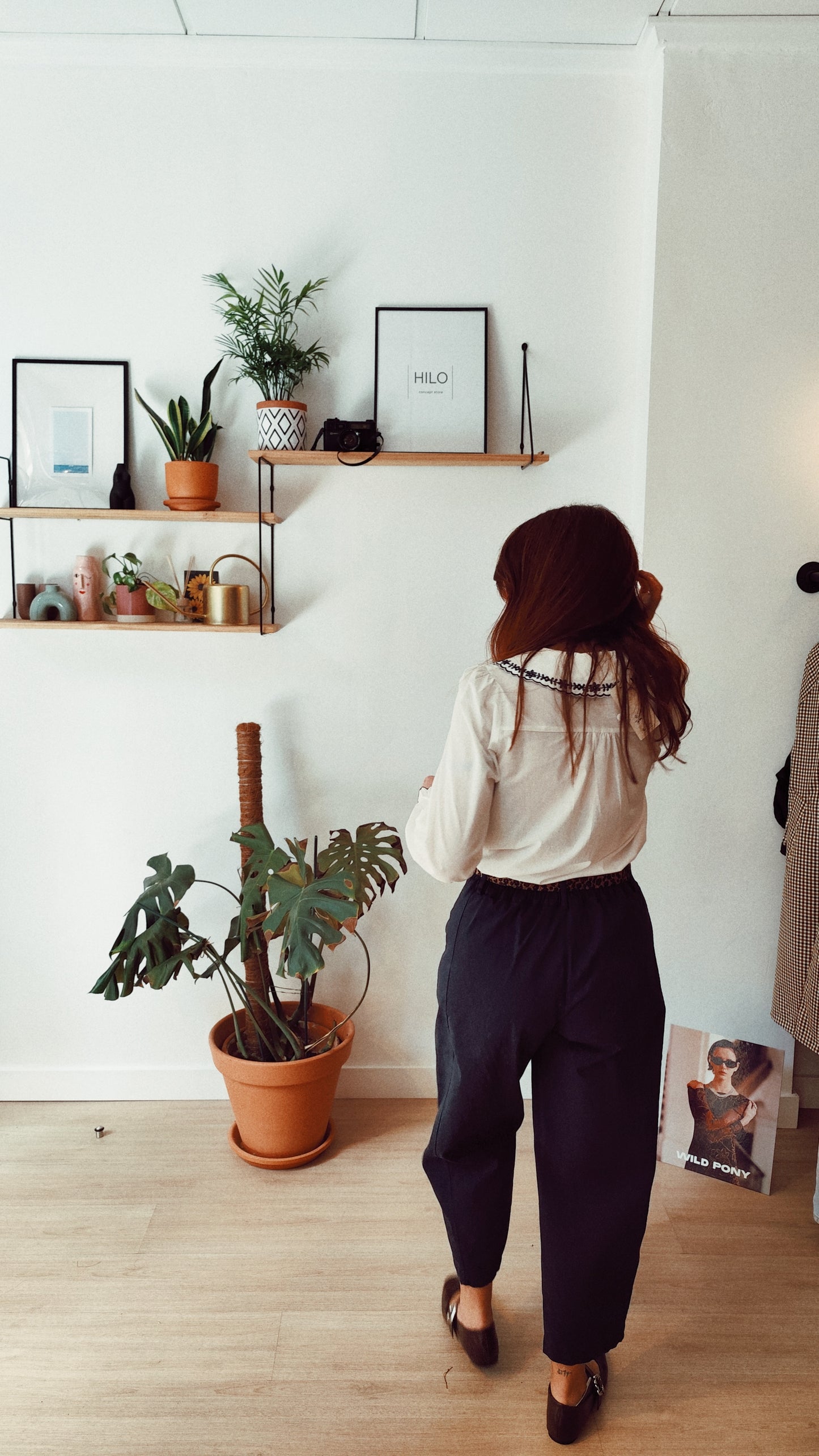 Pantalón barrel azul marino