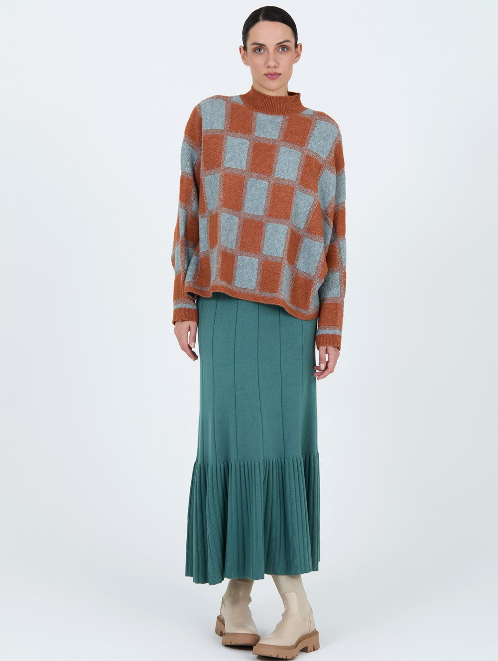 Jersey jacquard cuadros