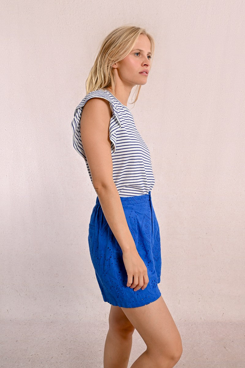 Camiseta de manga corta estampado rayas