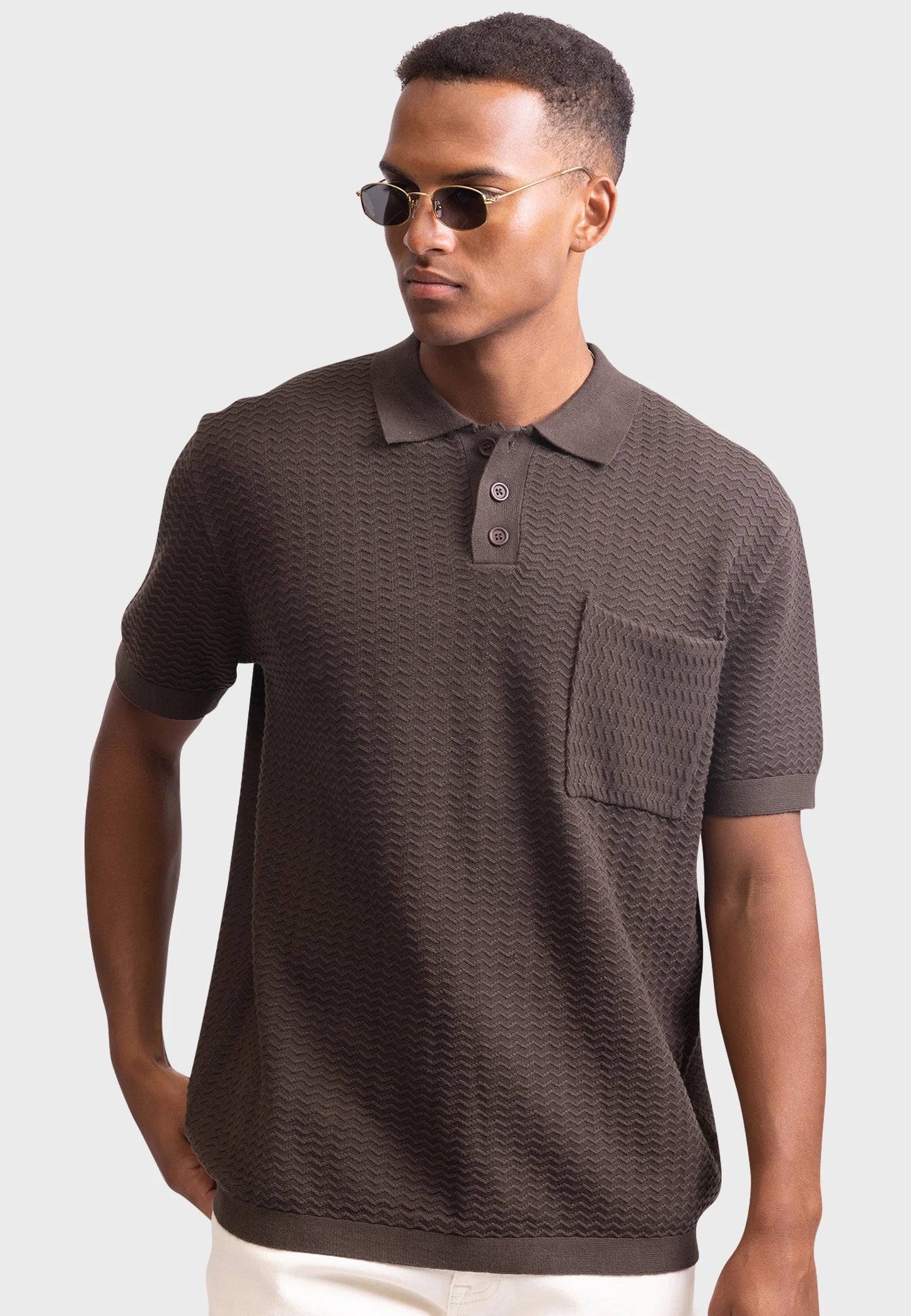 FERNANDO BOXY FIT - Polo - turkish coffeeo