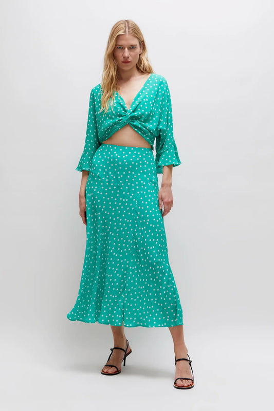 falda midi lunares