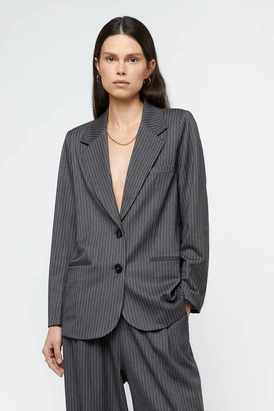 Blazer de traje raya diplomática gris