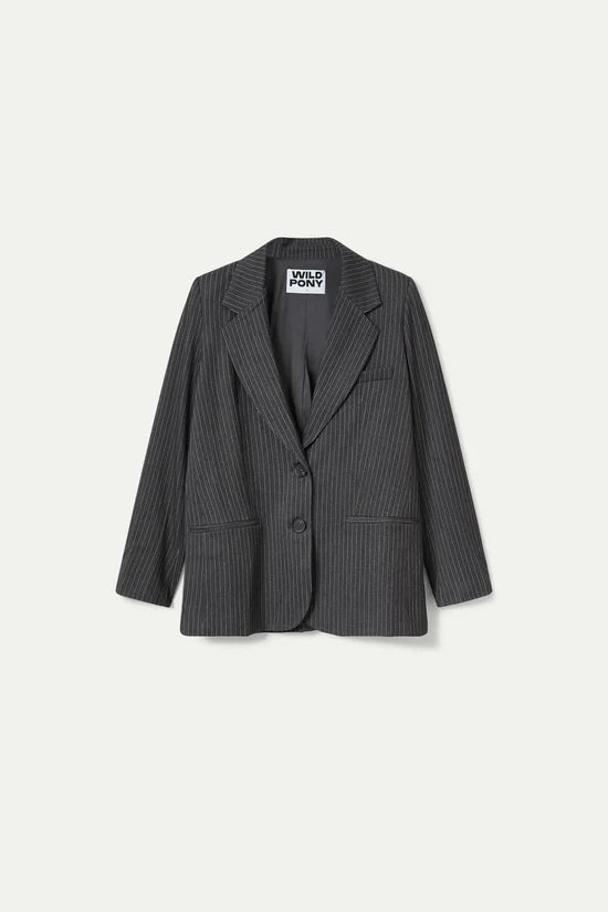 Blazer de traje raya diplomática gris