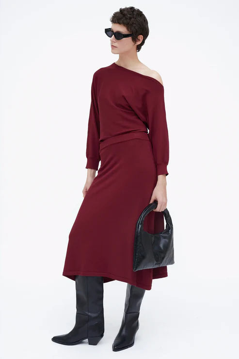 Falda Midi Burgundy
