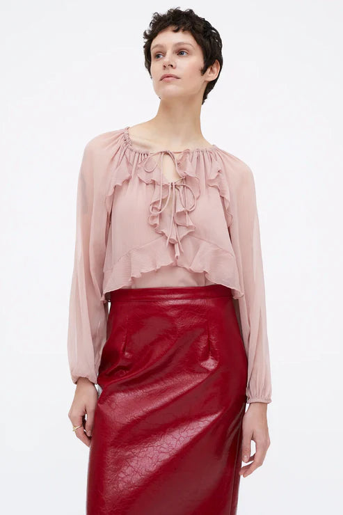 Top chiffon rosa