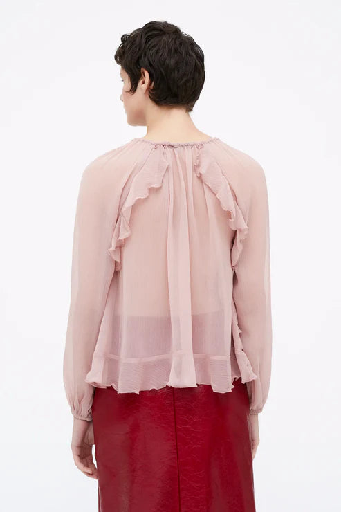 Top chiffon rosa