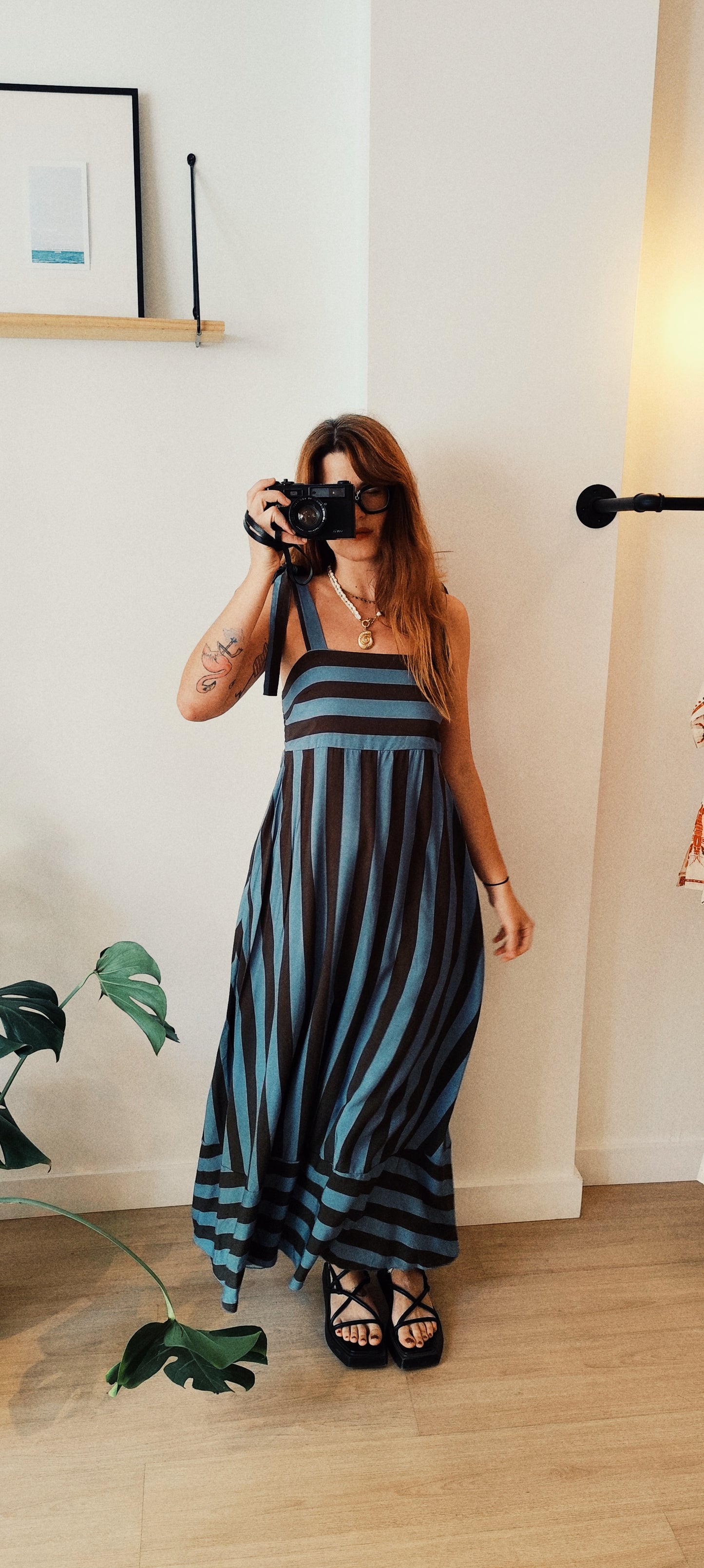 Vestido azul rayas