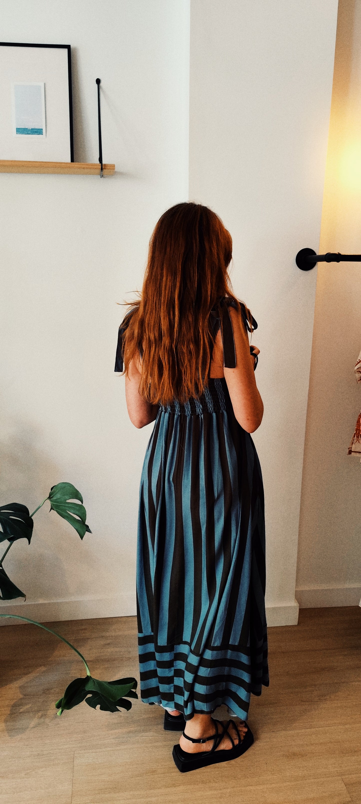Vestido azul rayas