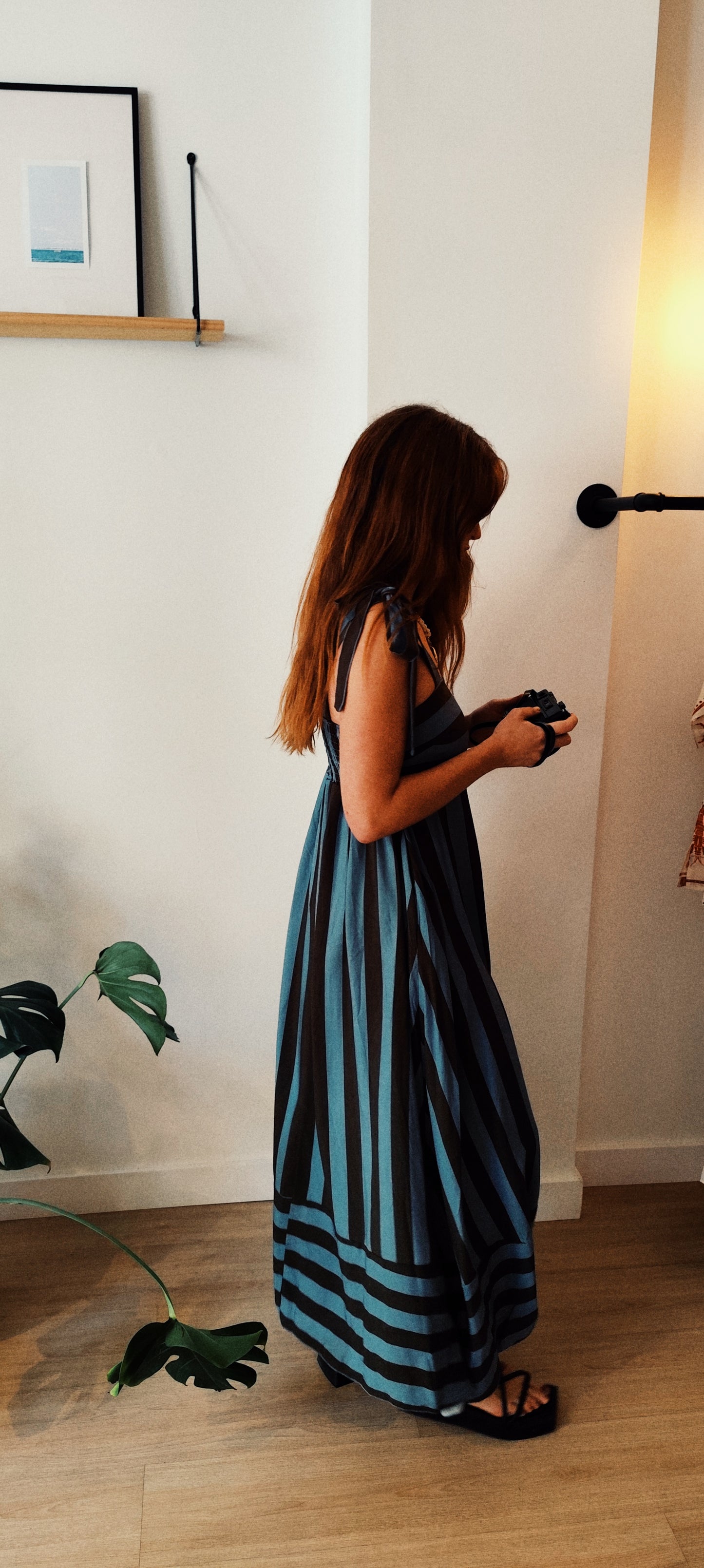 Vestido azul rayas