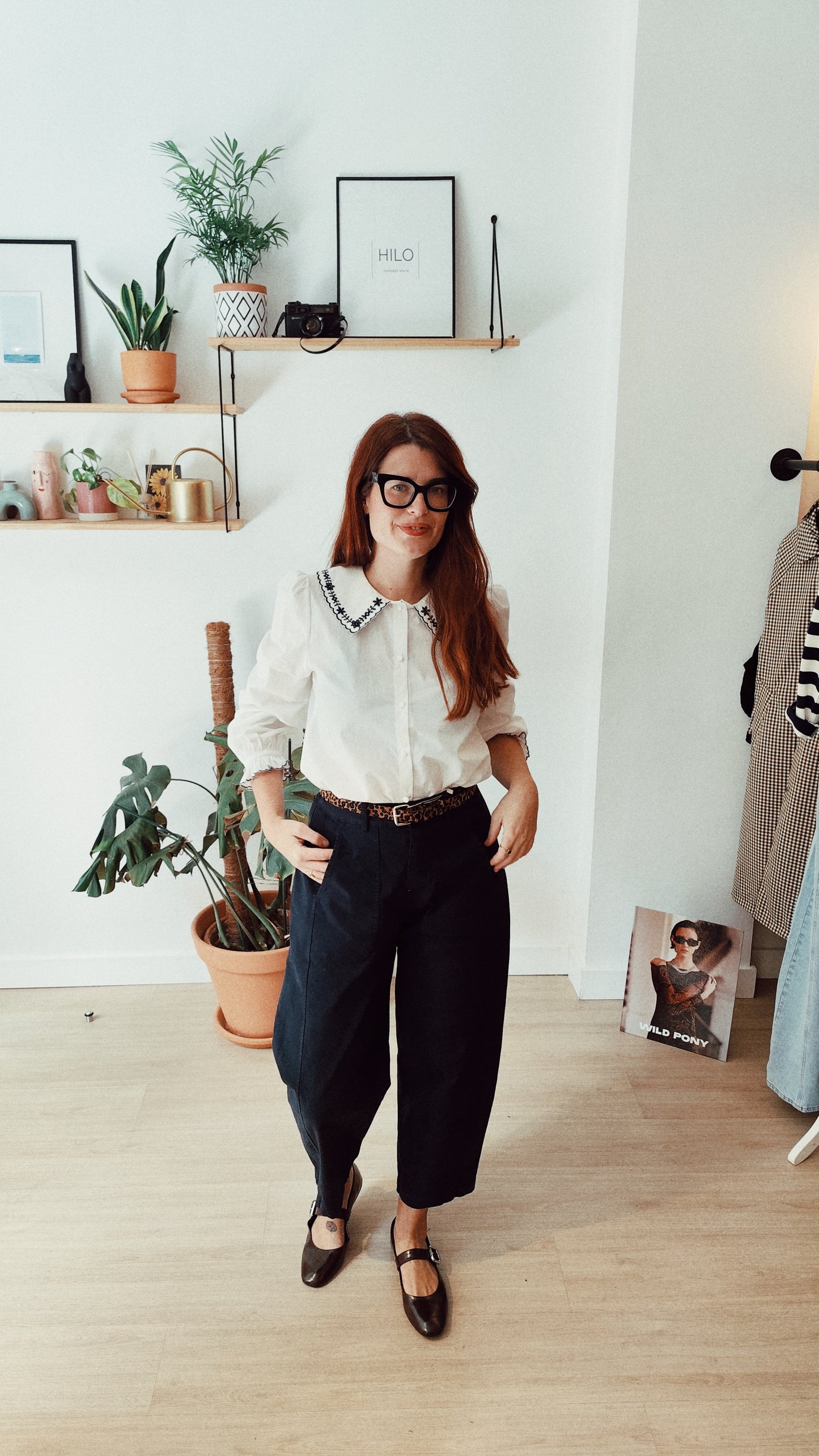 Pantalón barrel azul marino