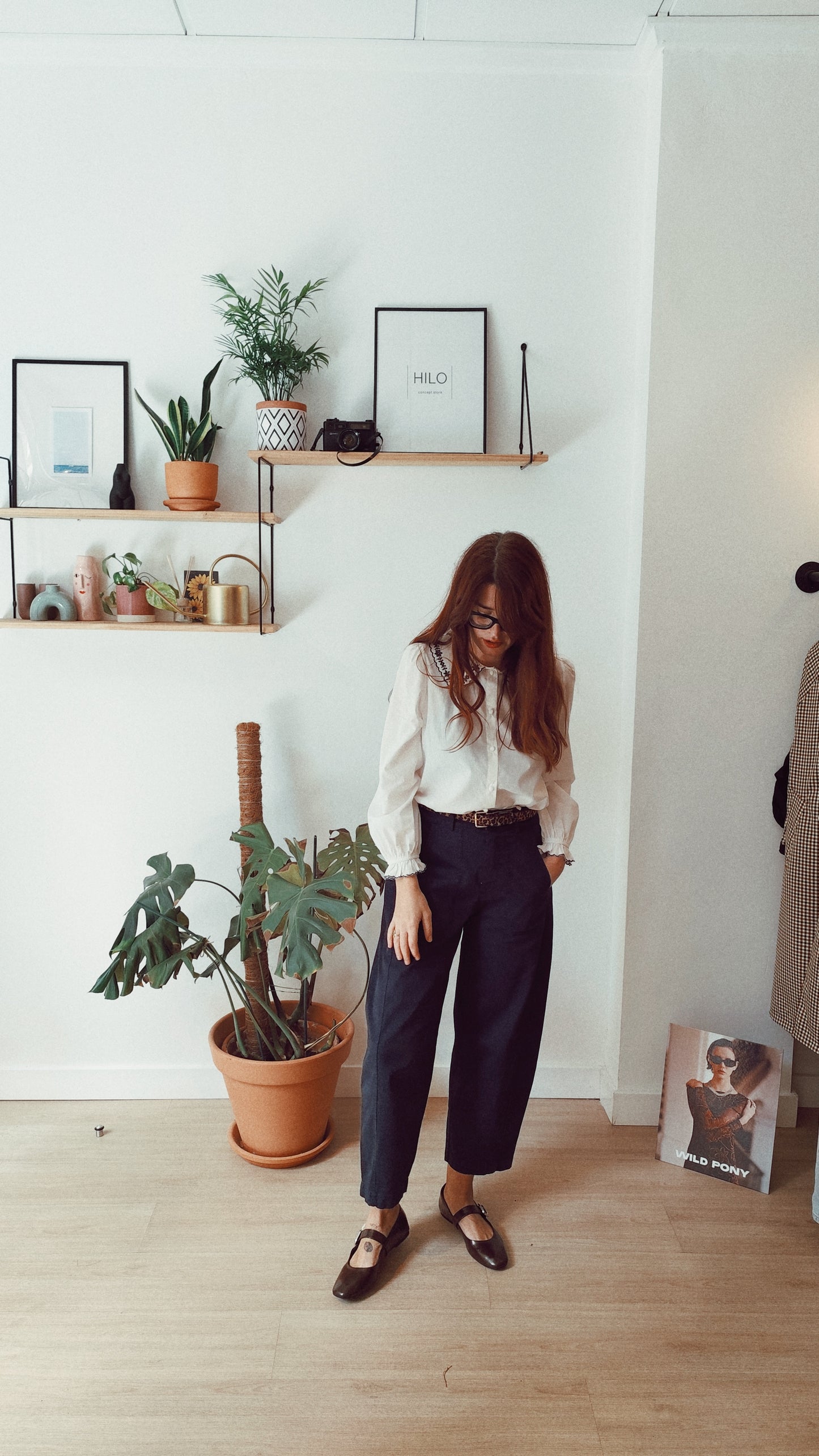 Pantalón barrel azul marino