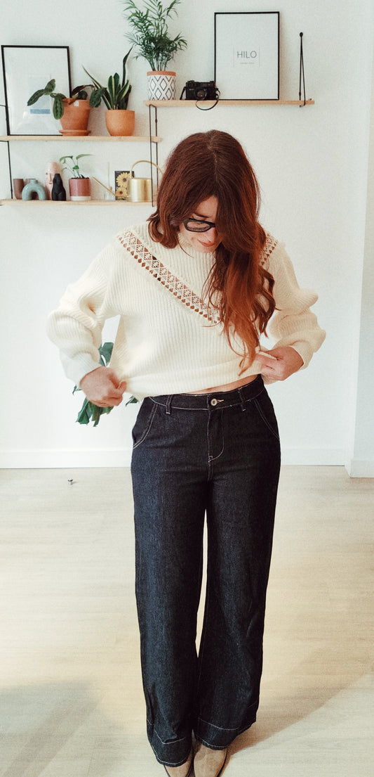 Jean recto azul medio