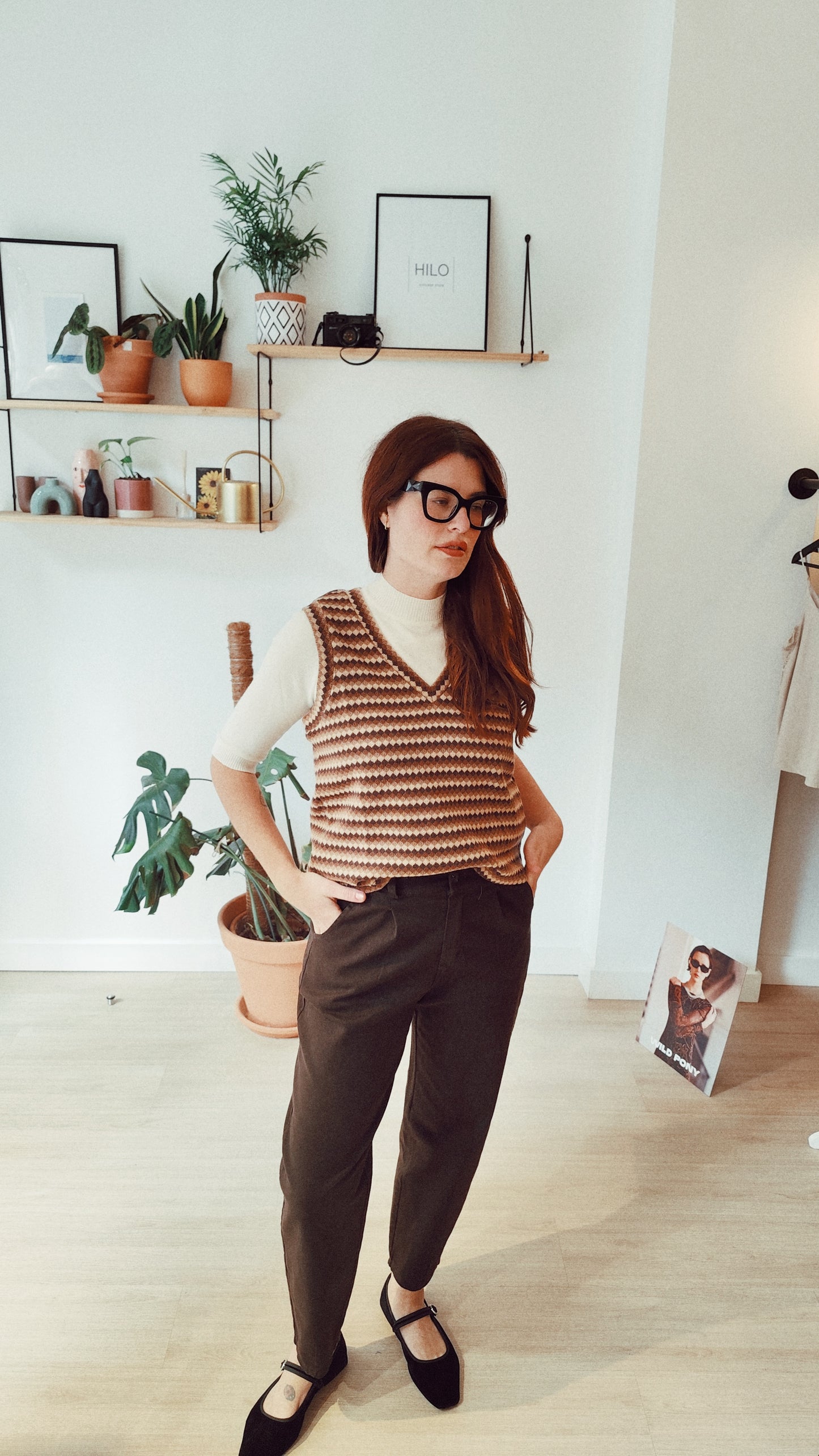 Jeans barrel marrón