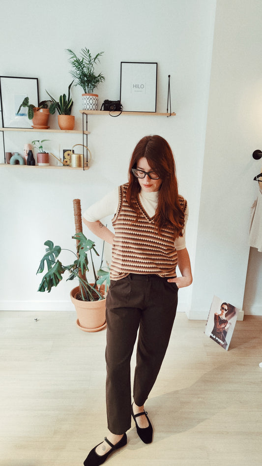 Jeans barrel marrón