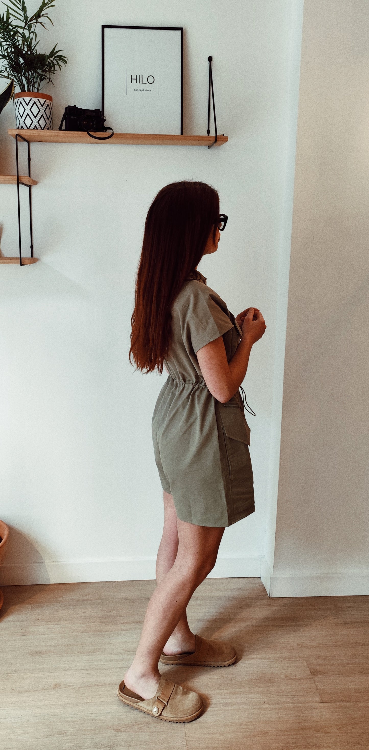 Mono Short "Tessa" verde salvia