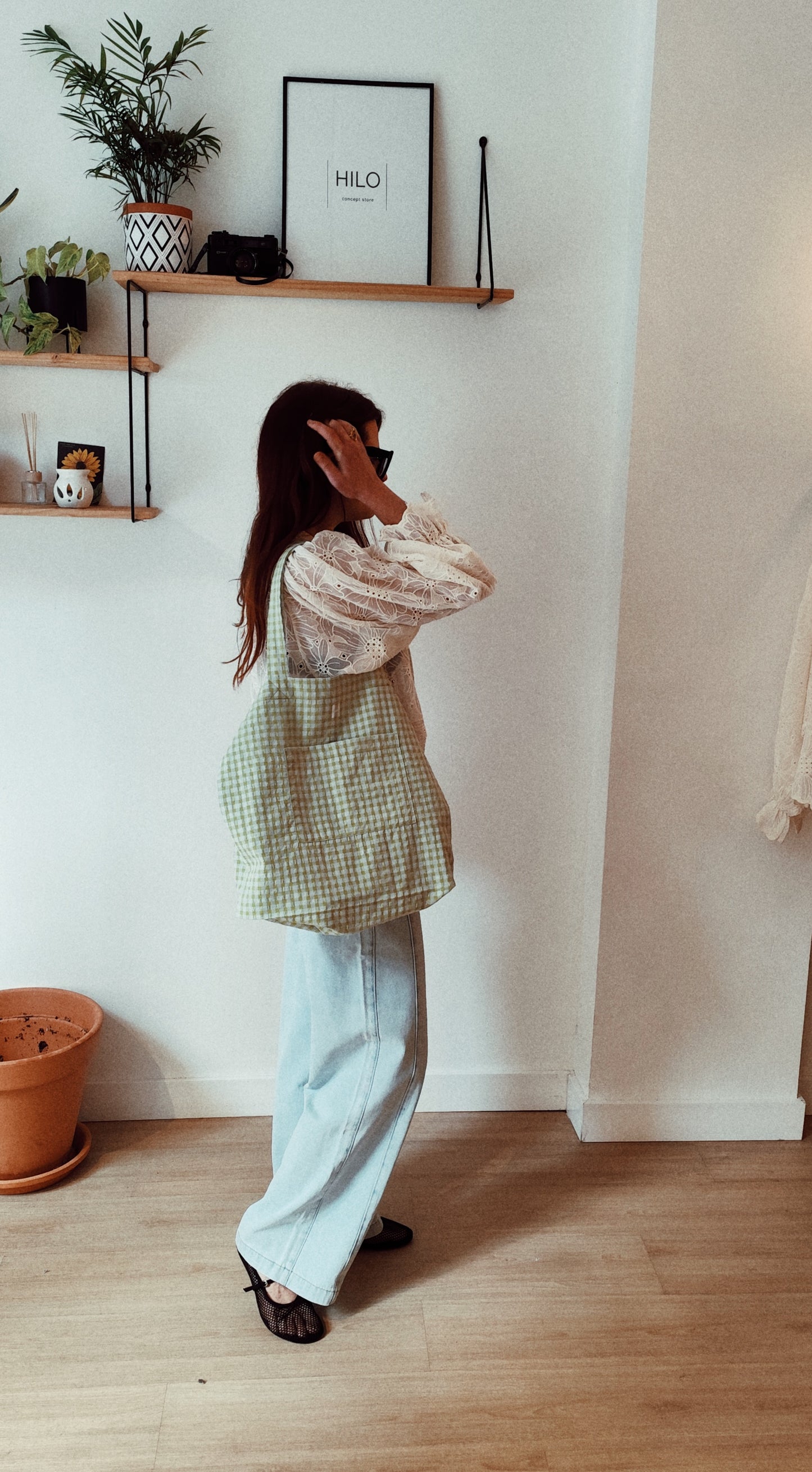 Tote bag wasabi vichy