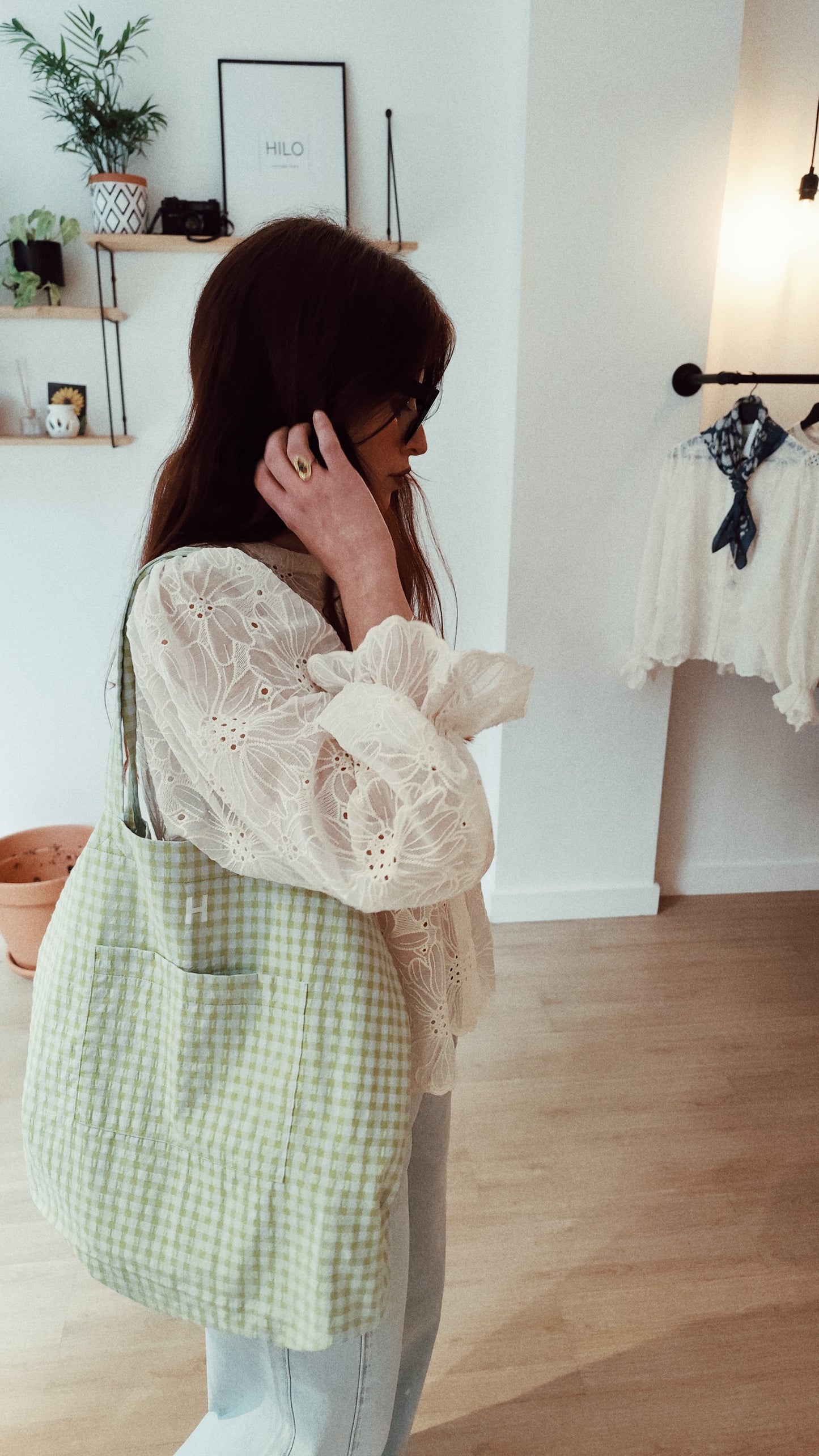 Tote bag wasabi vichy