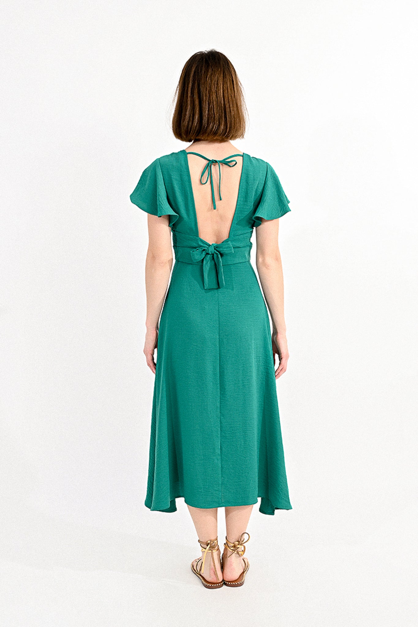 VESTIDO DRAPEADO VERDE