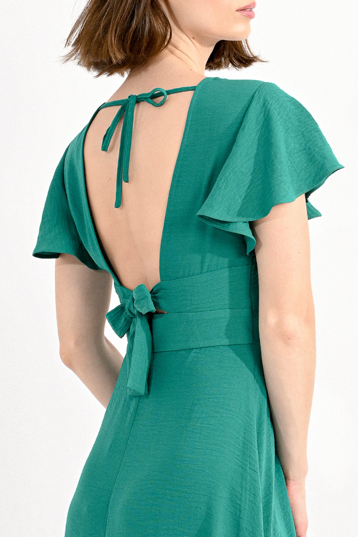 VESTIDO DRAPEADO VERDE