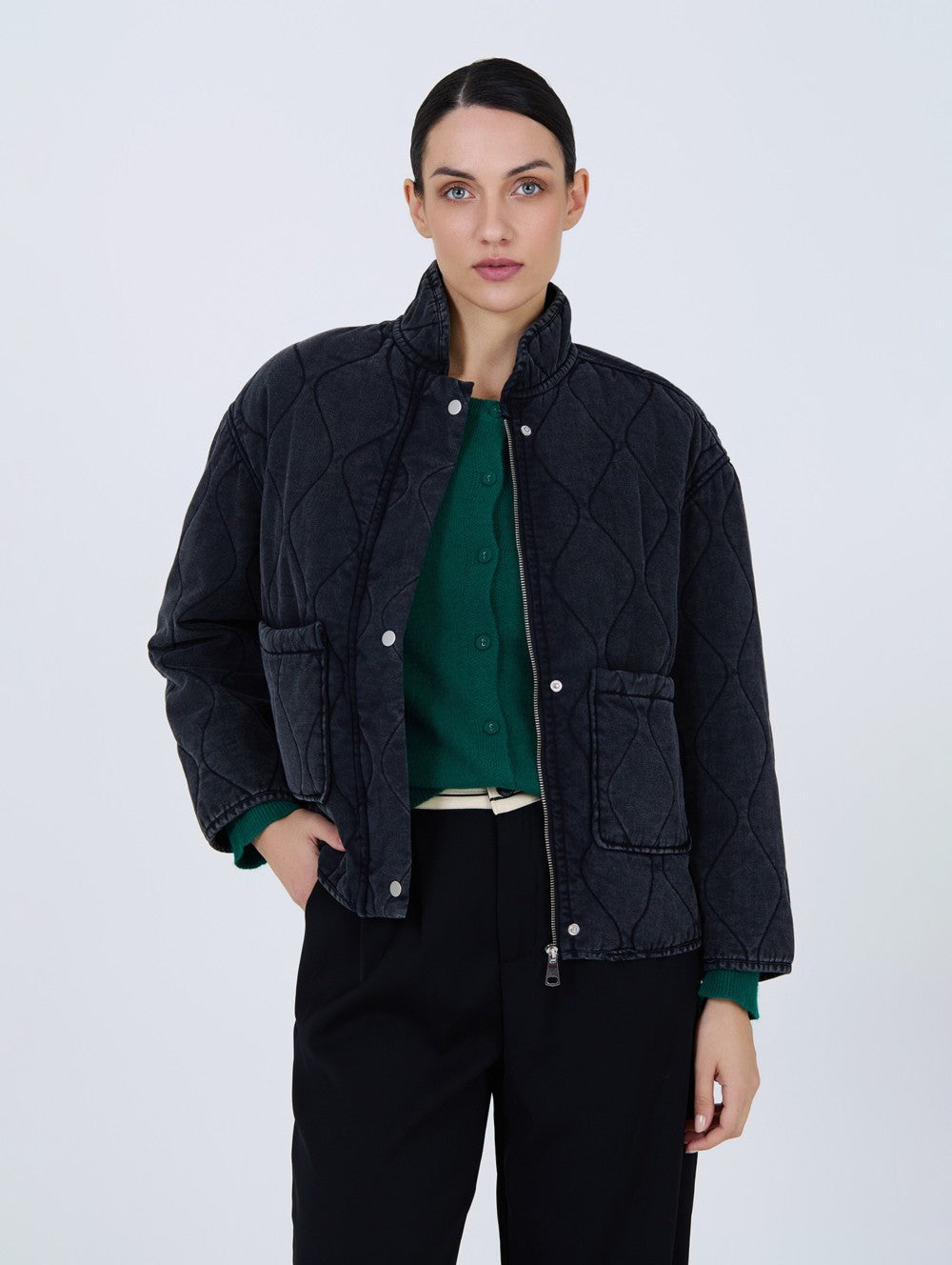 Chaqueta acolchada denim