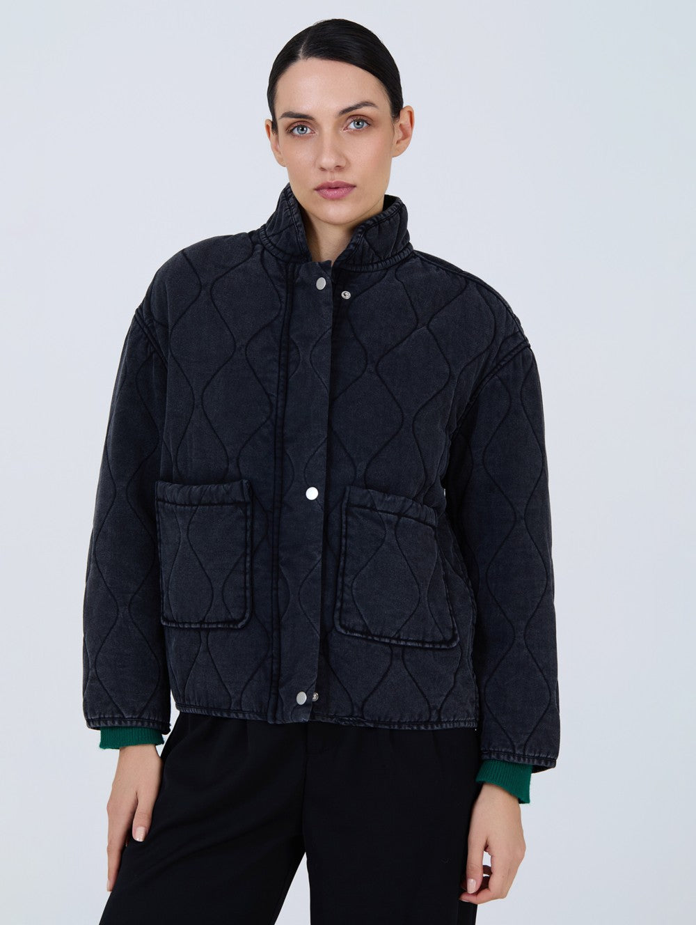 Chaqueta acolchada denim