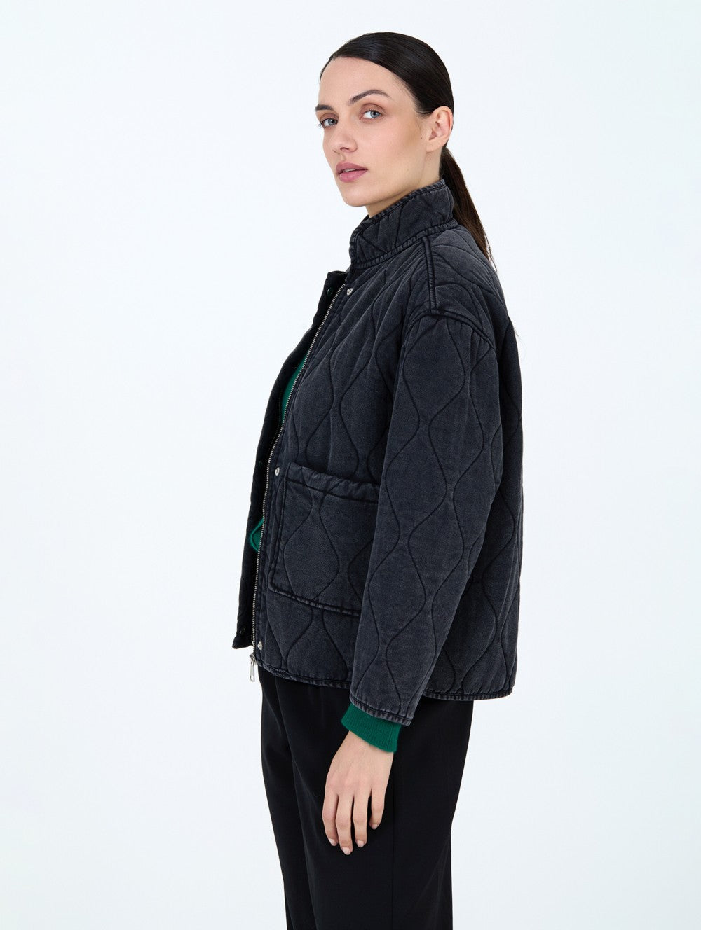Chaqueta acolchada denim