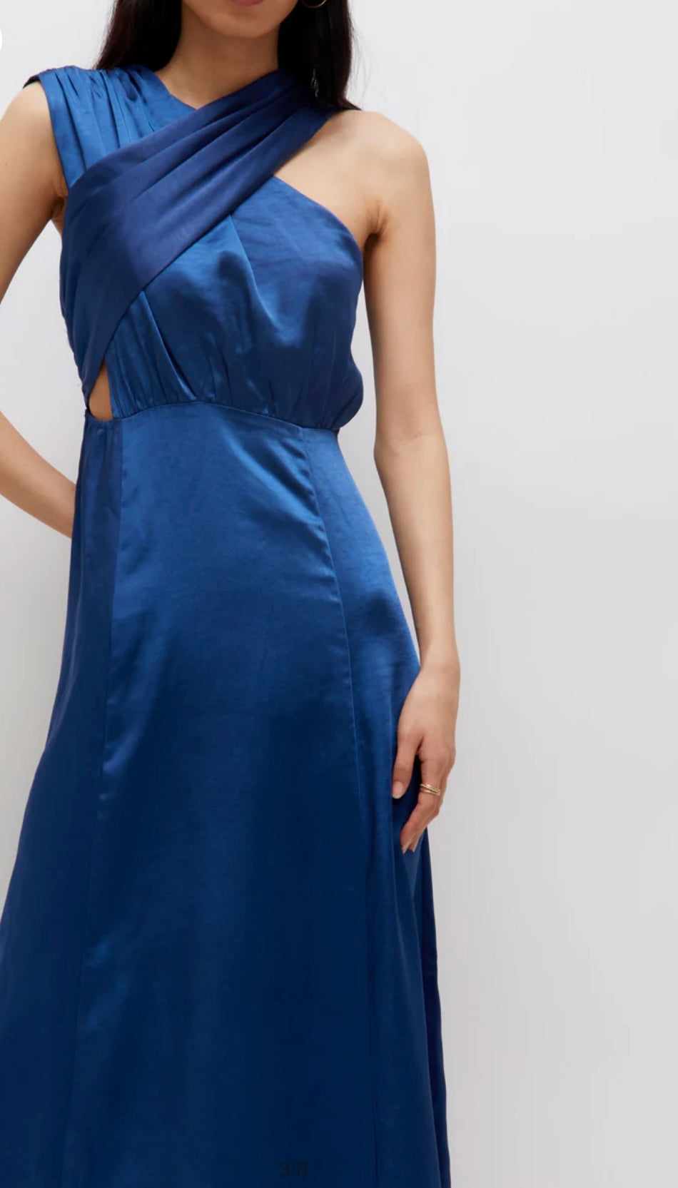 VESTIDO MIDI ASIMETRICO AZUL