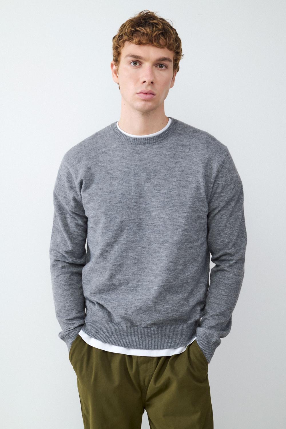 Jersey punto fino gris