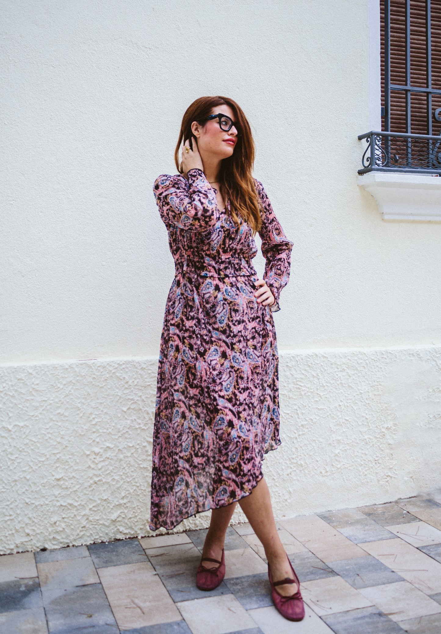 Vestido midi estampado Paisley