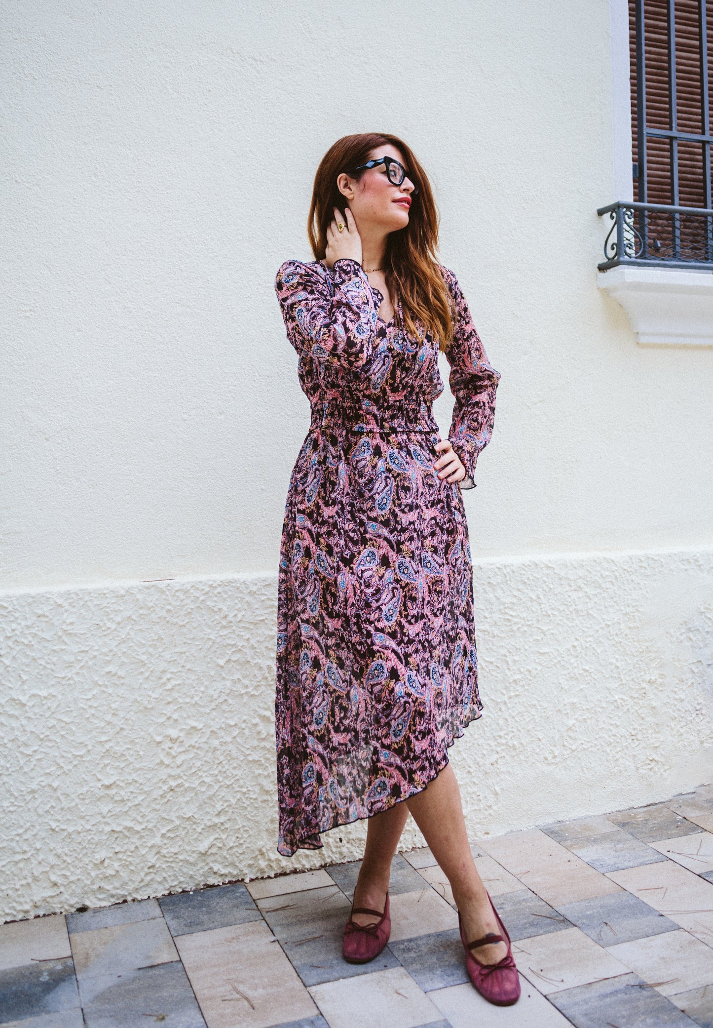 Vestido midi estampado Paisley