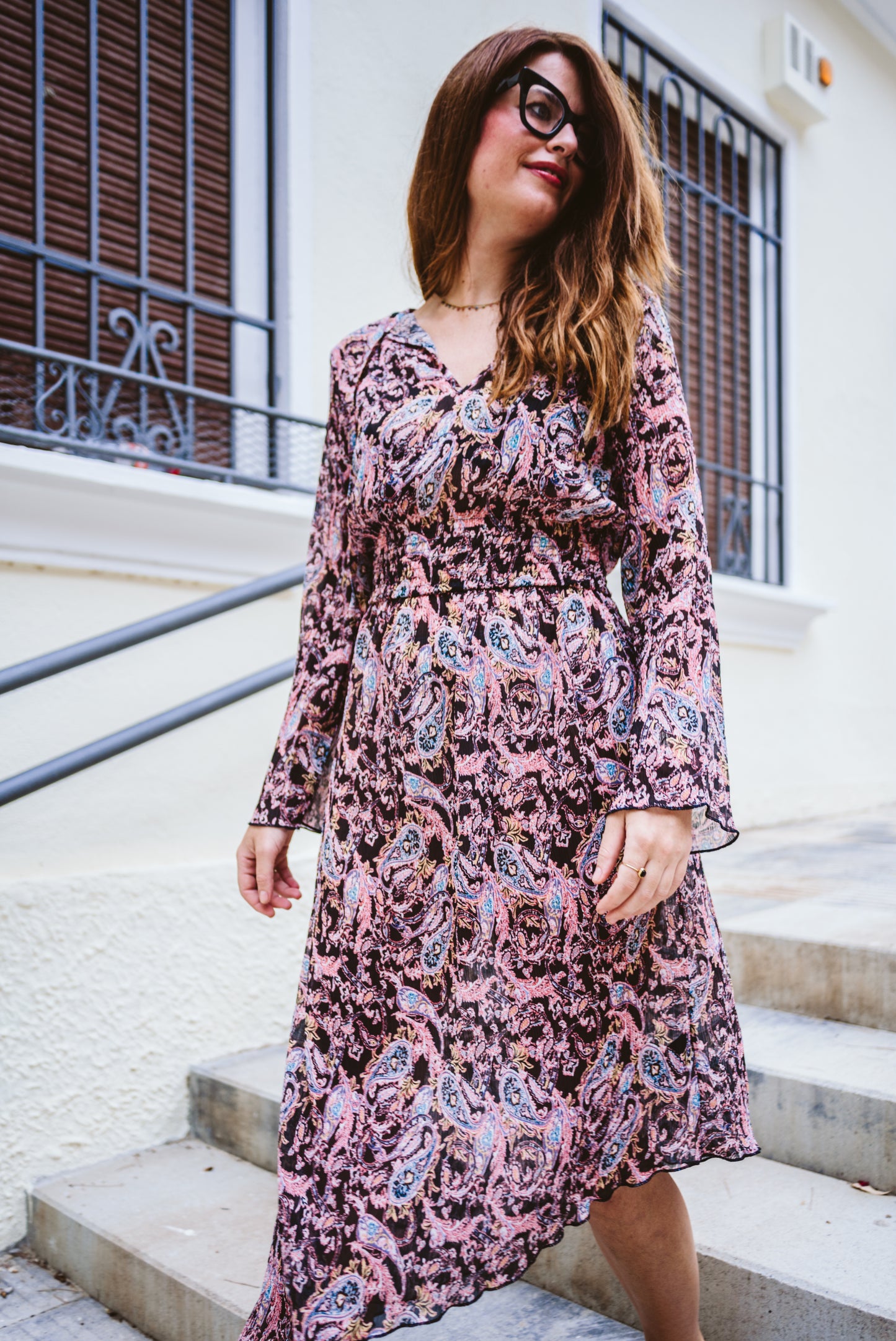 Vestido midi estampado Paisley