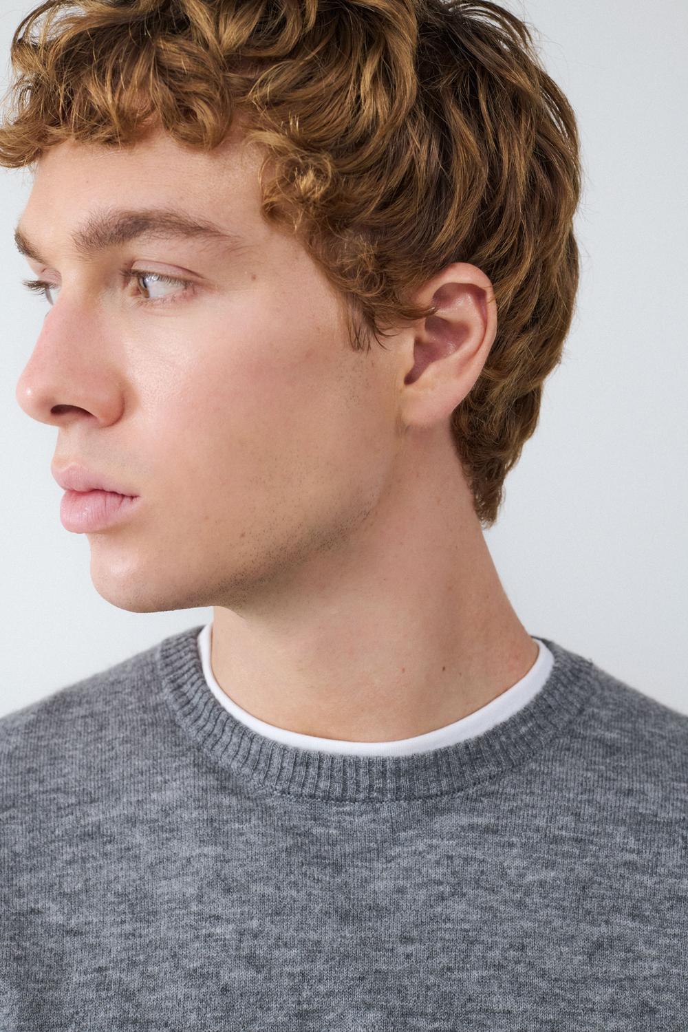 Jersey punto fino gris