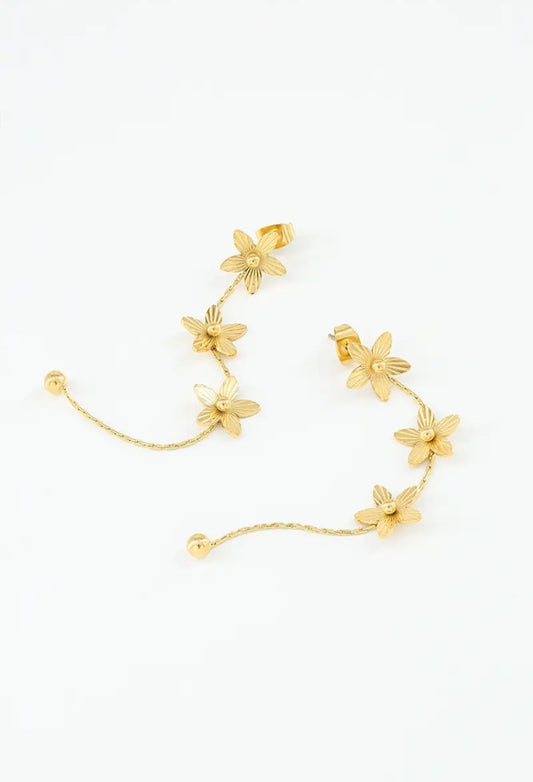 Pendiente largos flores